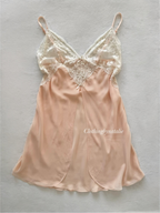Orange Chiffon Sheer Slip Size S