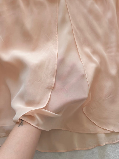 Orange Chiffon Sheer Slip Size S