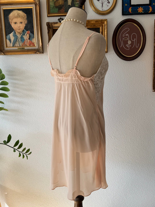 Orange Chiffon Sheer Slip Size S