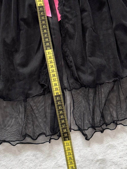 Black Pink Mesh Babydoll Size M