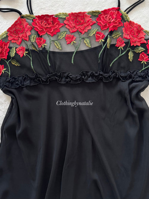 Black Sheer Chiffon Nightgown Size M