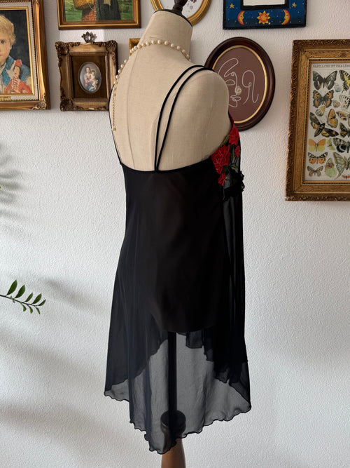 Black Sheer Chiffon Nightgown Size M