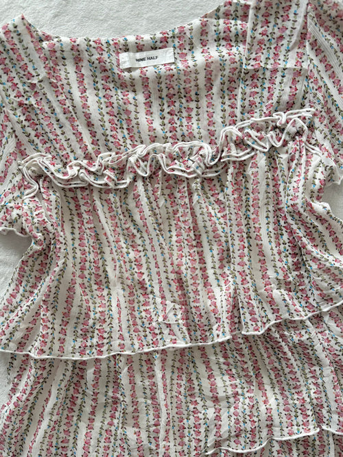 Glitter Tutu Chiffon Blouse Size S