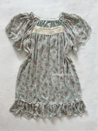 Blue Floral Chiffon Babydoll Size M