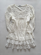 Y2K White Lace Babydoll Dress size S