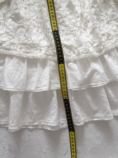 Y2K White Lace Babydoll Dress size S