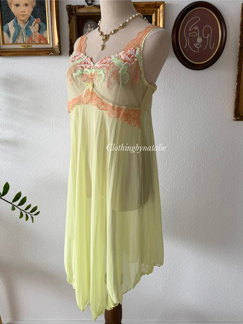 Fairy Green Pleated Chiffon Babydoll Size M