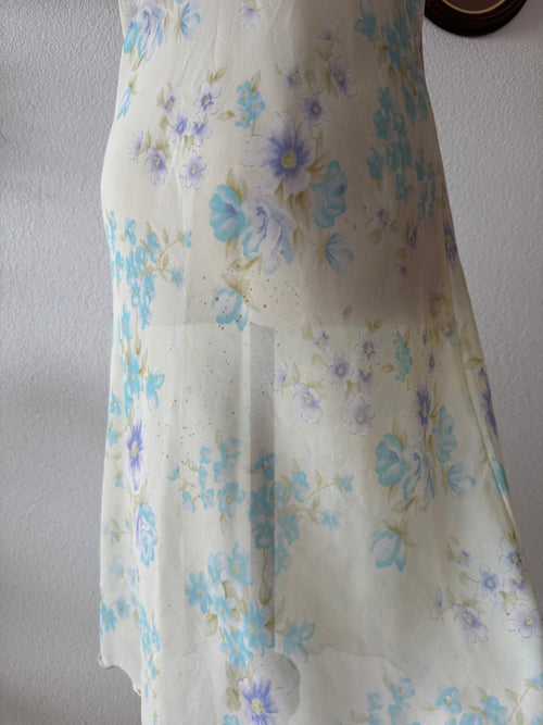 Romantic Blue Chiffon Nightgown Size M