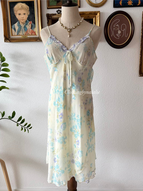 Romantic Blue Chiffon Nightgown Size M