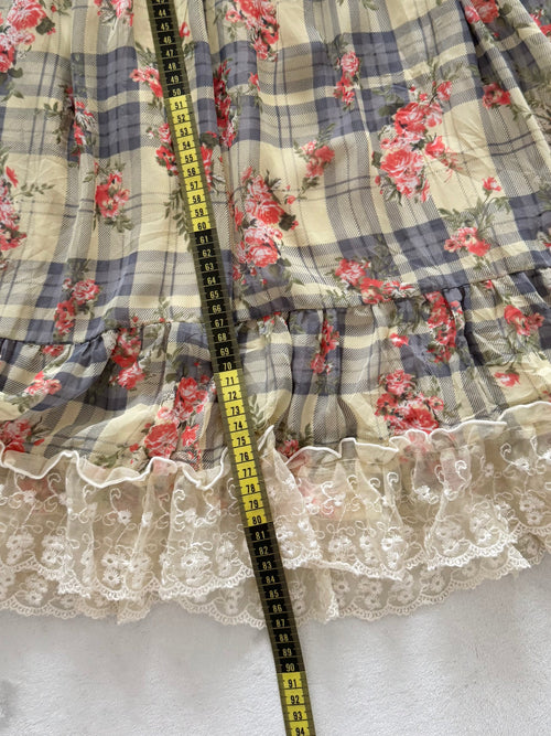 Boho Knit Chiffon Babydoll Size S/M