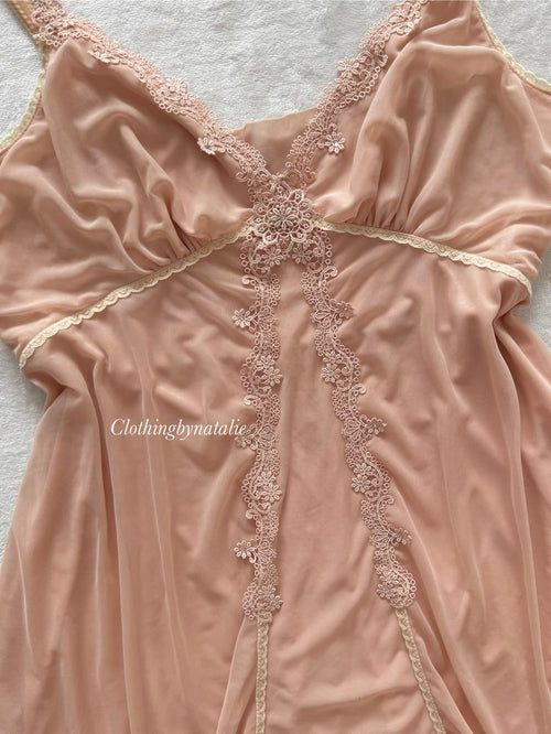 Coquette Nude Mesh Slip Size M