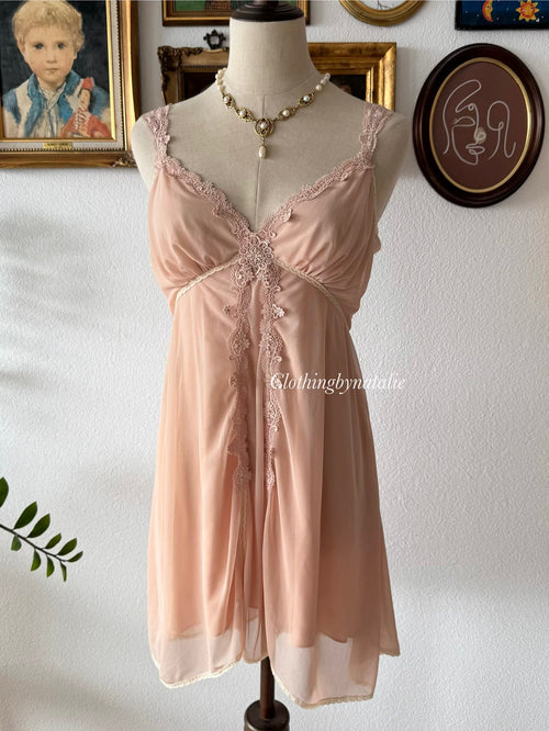 Coquette Nude Mesh Slip Size M