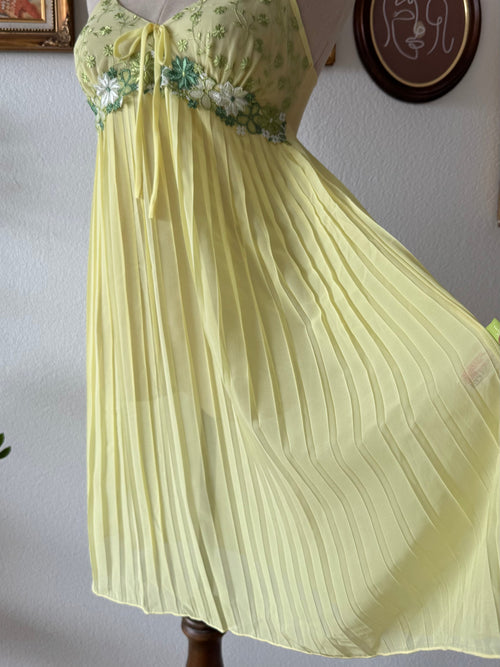 Fairy Pleated Yellow Chiffon Babydoll Size S