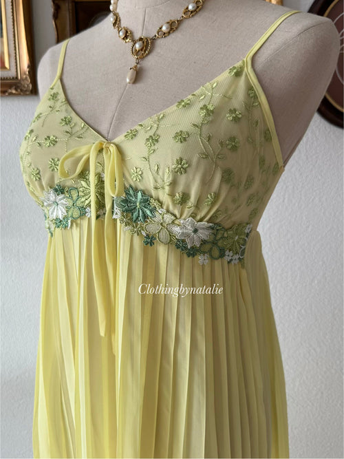 Fairy Pleated Yellow Chiffon Babydoll Size S