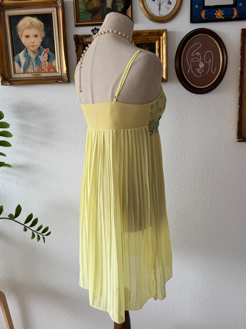 Fairy Pleated Yellow Chiffon Babydoll Size S