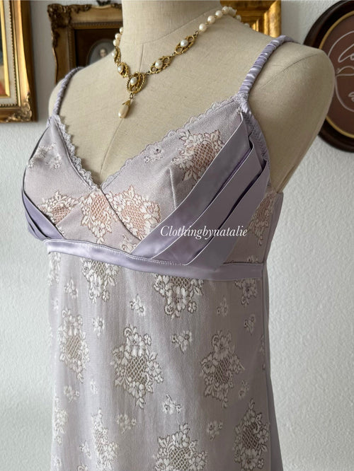 Purple Stretchy Nylon Slip Size S