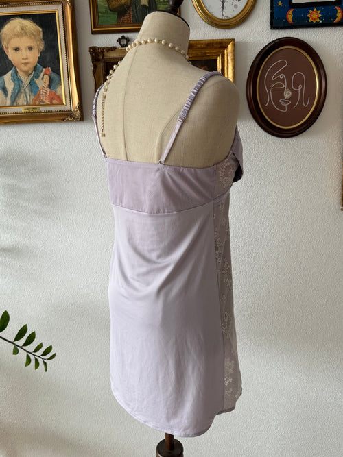 Purple Stretchy Nylon Slip Size S