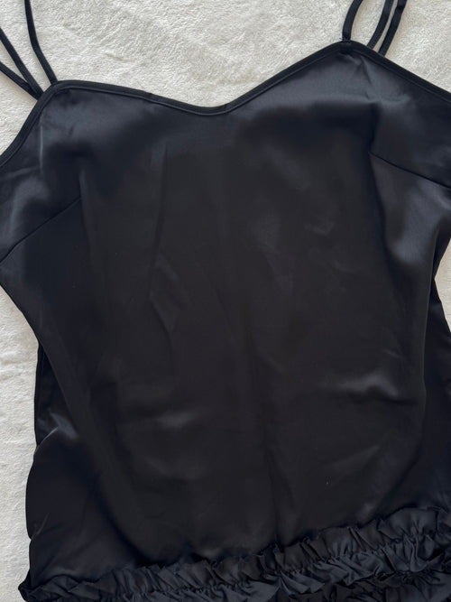 Japanese Black Satin Slip Size S