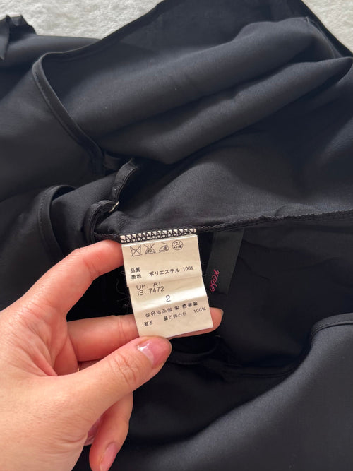 Japanese Black Satin Slip Size S