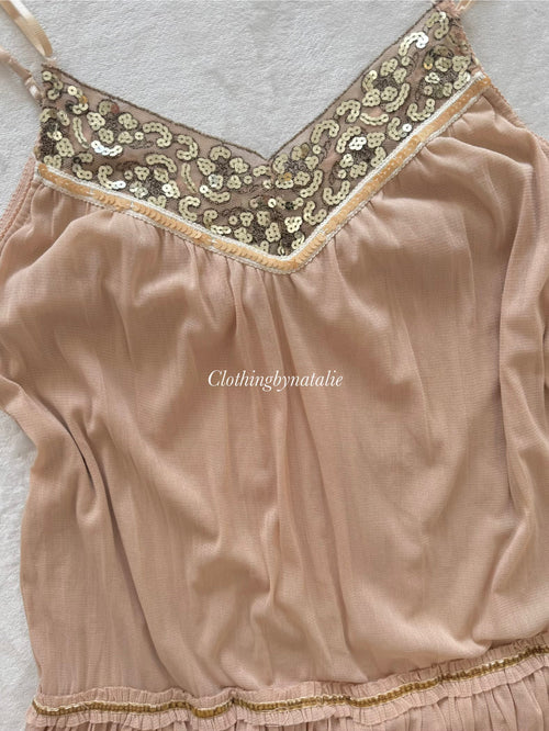 Earthy Brown Mesh Cami Size S