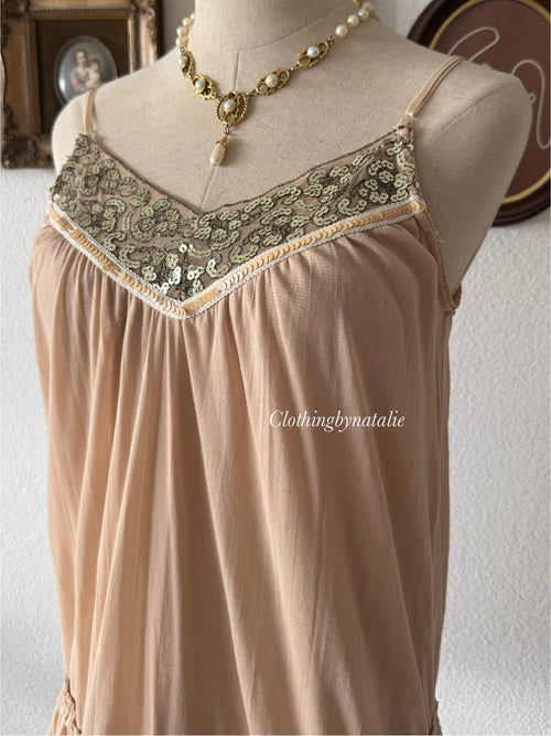 Earthy Brown Mesh Cami Size S