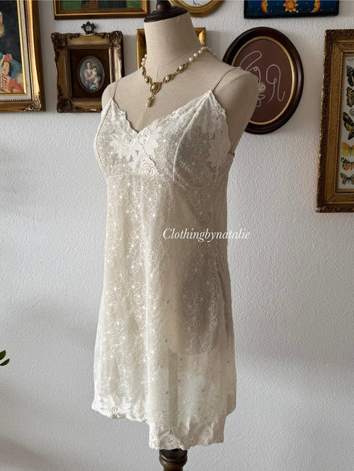 Soft Cream Lace Slip Size S