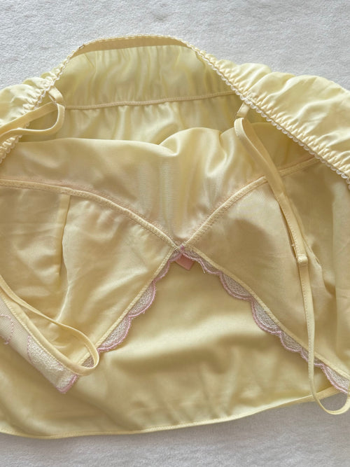 Soft Nylon Yellow Lounge Set size S