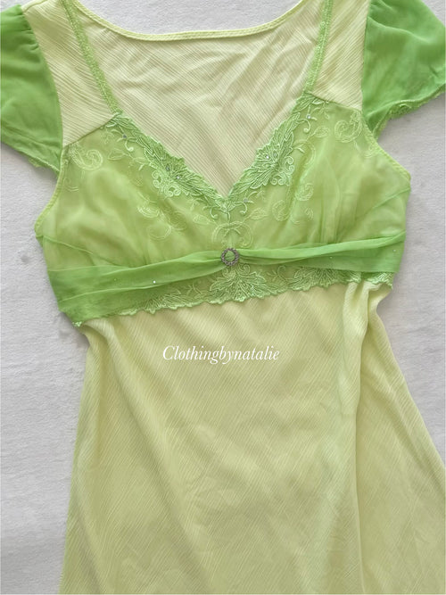 Fairy Green Chiffon Slip Size S