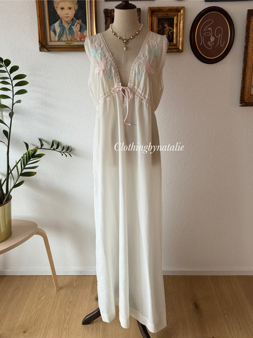 1960s Bert Yerlin Nylon Maxi Peignoir Set Size L