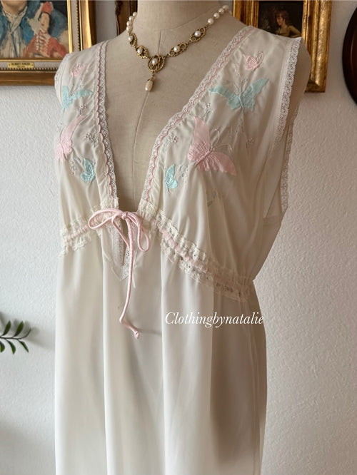 1960s Bert Yerlin Nylon Maxi Peignoir Set Size L