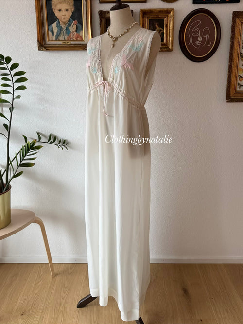 1960s Bert Yerlin Nylon Maxi Peignoir Set Size L