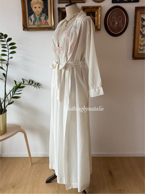 1960s Bert Yerlin Nylon Maxi Peignoir Set Size L