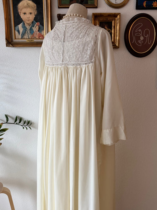 Christian Dior Cream Nylon Maxi Peignoir Set Size S