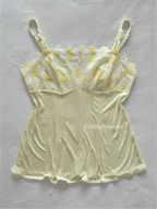 Japanese Yellow Nylon Lace Cami Size M