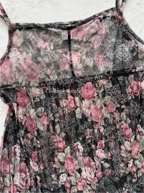 Floral Sheer Mesh Cami Size S