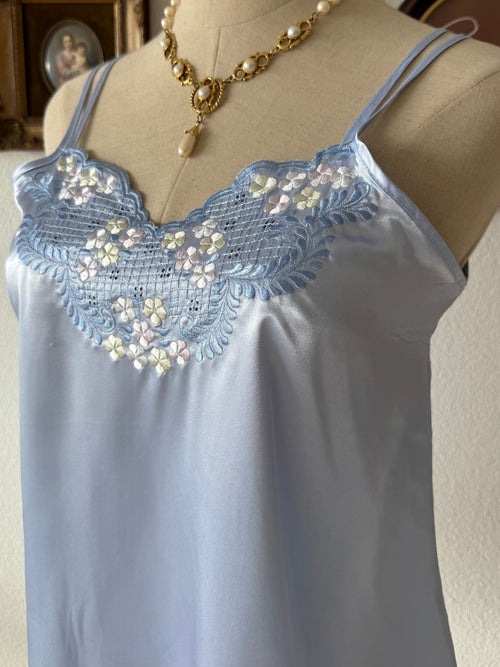 Coquette Blue Satin Cami Size S