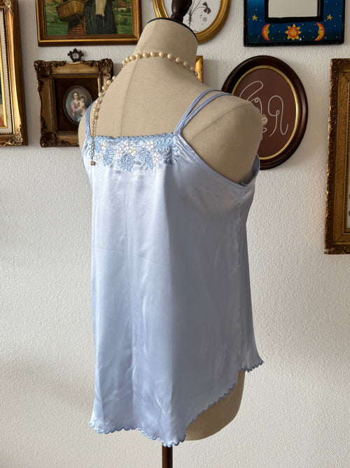 Coquette Blue Satin Cami Size S