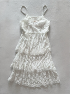 Fairy White Layered Midi Dress Size S