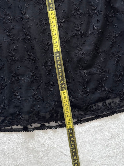 Fairy Embroidery Black Slip Size M