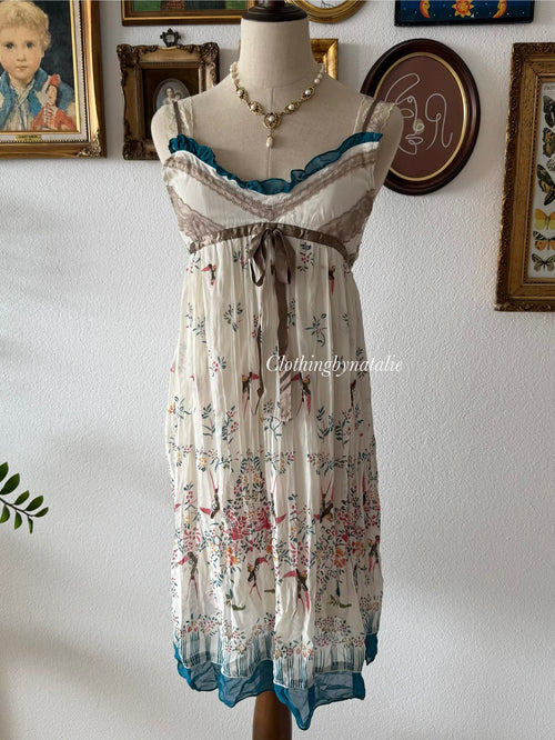Boho Floral Chiffon Babydoll Size S
