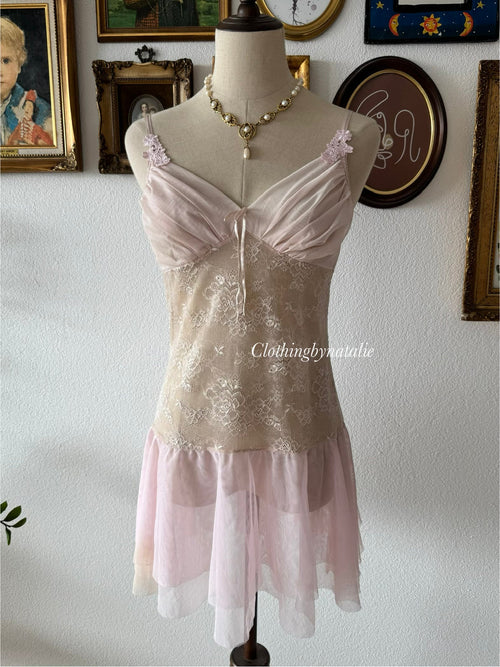 Ballerina Pink Mesh Babydoll Size S