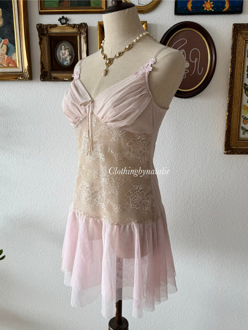 Ballerina Pink Mesh Babydoll Size S