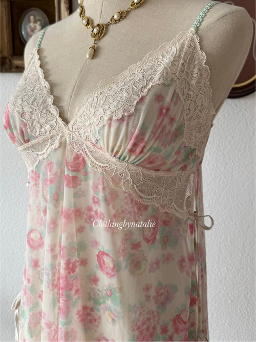 Romantic Floral Mesh Slip Size S