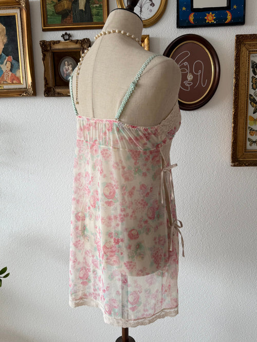 Romantic Floral Mesh Slip Size S