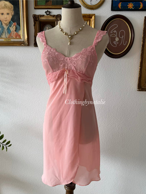 Soft Orange Chiffon Nightgown Size S