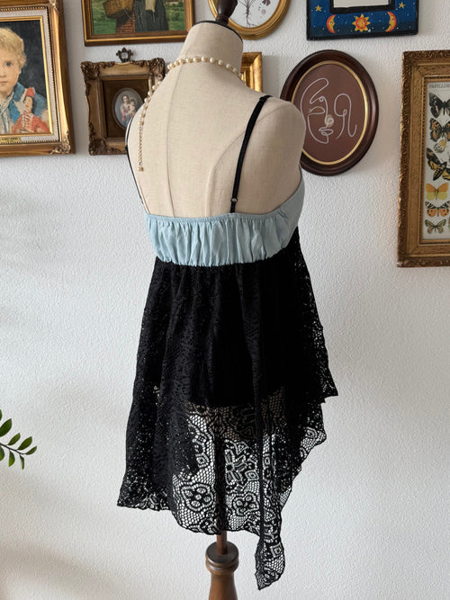Whimsical Black Blue Babydoll Size S/M