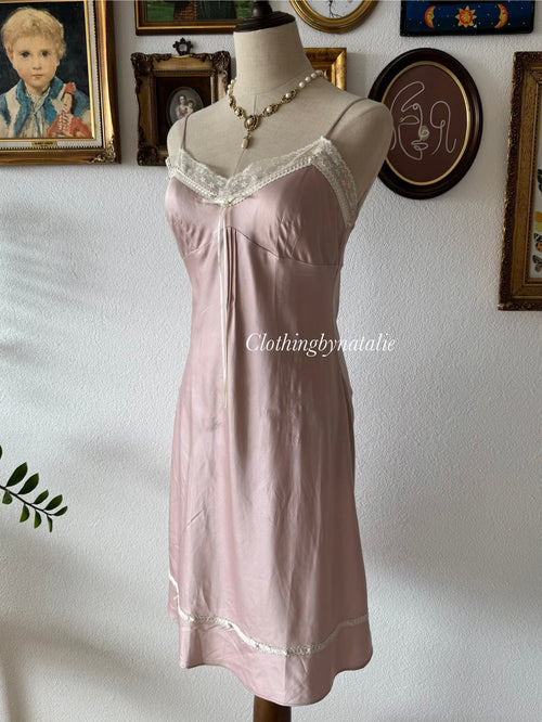 Soft Pink Satin Slip Size S