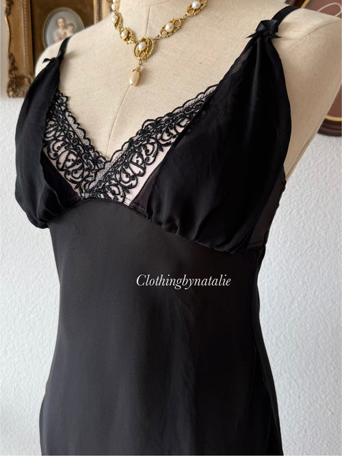 Black Sheer Chiffon Slip Size S