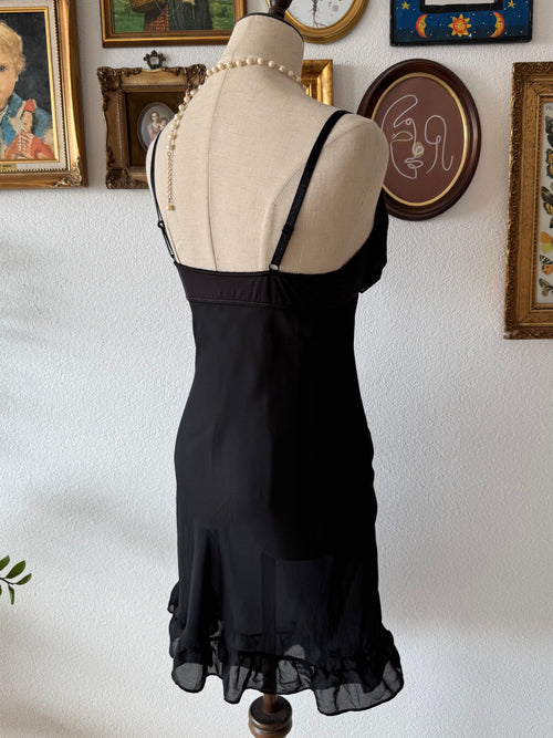 Black Sheer Chiffon Slip Size S