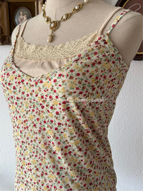 Y2K Floral Stretchy Cami Size S